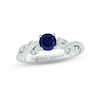 Thumbnail Image 1 of Blue Lab-Created Sapphire & Diamond Promise Ring Sterling Silver