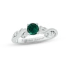 Thumbnail Image 0 of Lab-Created Emerald & Diamond Promise Ring Sterling Silver