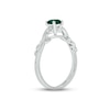 Thumbnail Image 1 of Lab-Created Emerald & Diamond Promise Ring Sterling Silver