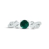 Thumbnail Image 2 of Lab-Created Emerald & Diamond Promise Ring Sterling Silver