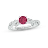 Thumbnail Image 0 of Lab-Created Ruby & Diamond Promise Ring Sterling Silver