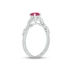 Thumbnail Image 1 of Lab-Created Ruby & Diamond Promise Ring Sterling Silver