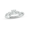 Thumbnail Image 1 of White Lab-Created Sapphire & Diamond Promise Ring Sterling Silver