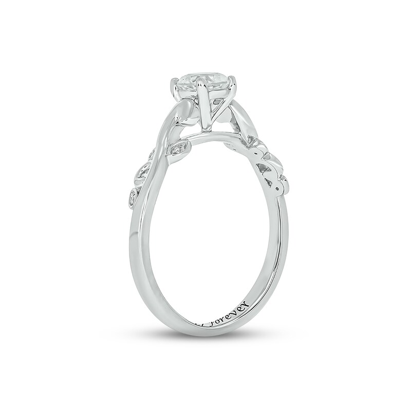 Main Image 2 of White Lab-Created Sapphire & Diamond Promise Ring Sterling Silver