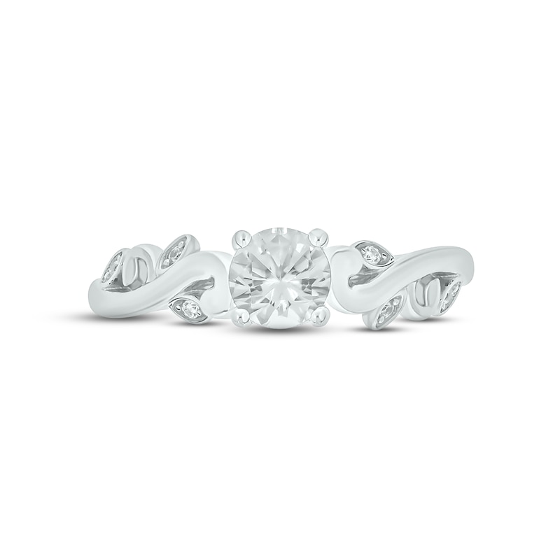 Main Image 3 of White Lab-Created Sapphire & Diamond Promise Ring Sterling Silver