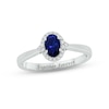 Thumbnail Image 0 of Blue Lab-Created Sapphire & Diamond Promise Ring 1/10 ct tw Round-cut Sterling Silver