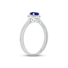 Thumbnail Image 1 of Blue Lab-Created Sapphire & Diamond Promise Ring 1/10 ct tw Round-cut Sterling Silver