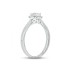 Thumbnail Image 1 of White Lab-Created Sapphire & Diamond Promise Ring 1/10 ct tw Round-cut Sterling Silver