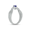 Thumbnail Image 2 of Blue Lab-Created Sapphire & Diamond Promise Ring 1/10 ct tw Round-cut Sterling Silver