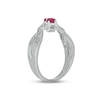 Thumbnail Image 2 of Lab-Created Ruby & Diamond Promise Ring 1/10 ct tw Round-cut Sterling Silver