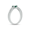 Thumbnail Image 1 of Lab-Created Emerald & Diamond Promise Ring 1/10 ct tw Round-cut Sterling Silver
