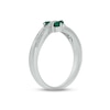 Thumbnail Image 2 of Lab-Created Emerald & Diamond Promise Ring 1/10 ct tw Round-cut Sterling Silver