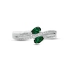 Thumbnail Image 3 of Lab-Created Emerald & Diamond Promise Ring 1/10 ct tw Round-cut Sterling Silver
