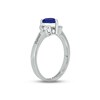 Thumbnail Image 1 of Blue Lab-Created Sapphire & Diamond Heart Promise Ring 1/20 ct tw Round-cut Sterling Silver