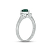 Thumbnail Image 2 of Lab-Created Emerald & Diamond Heart Promise Ring 1/20 ct tw Round-cut Sterling Silver