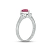 Thumbnail Image 1 of Lab-Created Ruby & Diamond Heart Promise Ring 1/20 ct tw Round-cut Sterling Silver