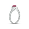 Thumbnail Image 2 of Lab-Created Ruby & Diamond Heart Promise Ring 1/20 ct tw Round-cut Sterling Silver