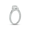 Thumbnail Image 1 of White Lab-Created Sapphire & Diamond Heart Promise Ring 1/20 ct tw Round-cut Sterling Silver