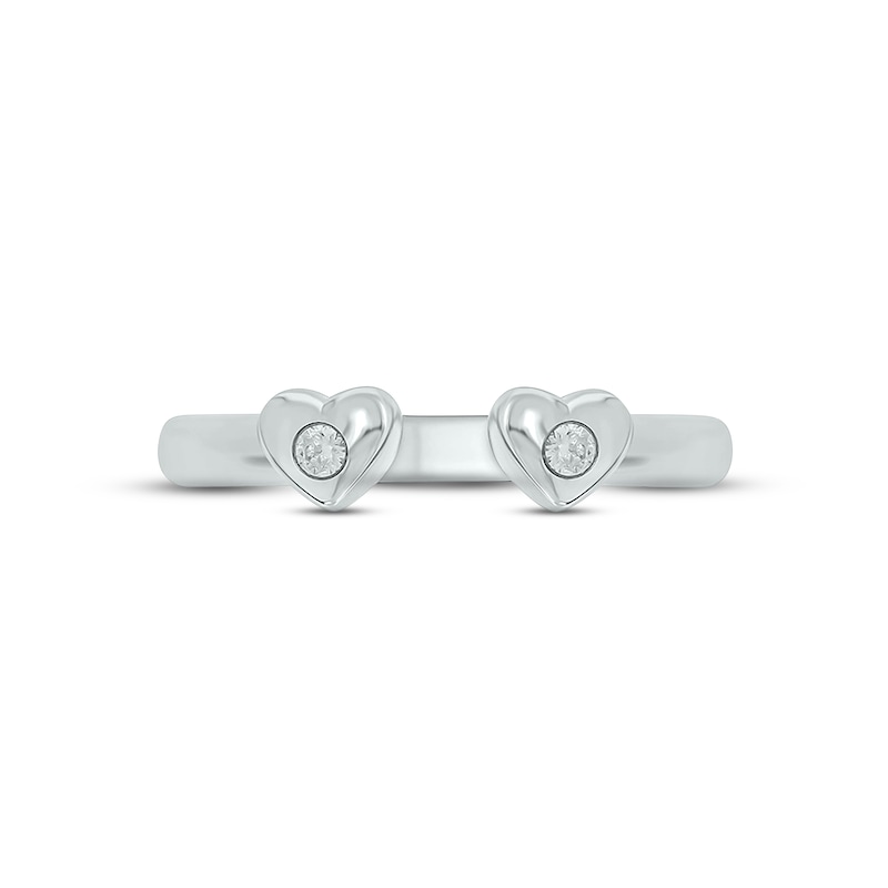 Main Image 3 of Diamond Hearts Deconstructed Promise Ring 1/20 ct tw Round-cut Sterling Silver