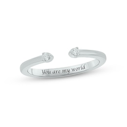 Diamond Deconstructed Promise Ring 1/20 ct tw Round-cut Sterling Silver