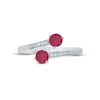 Thumbnail Image 3 of Lab-Created Ruby & Diamond Wrap Promise Ring 1/20 ct tw Round-cut Sterling Silver