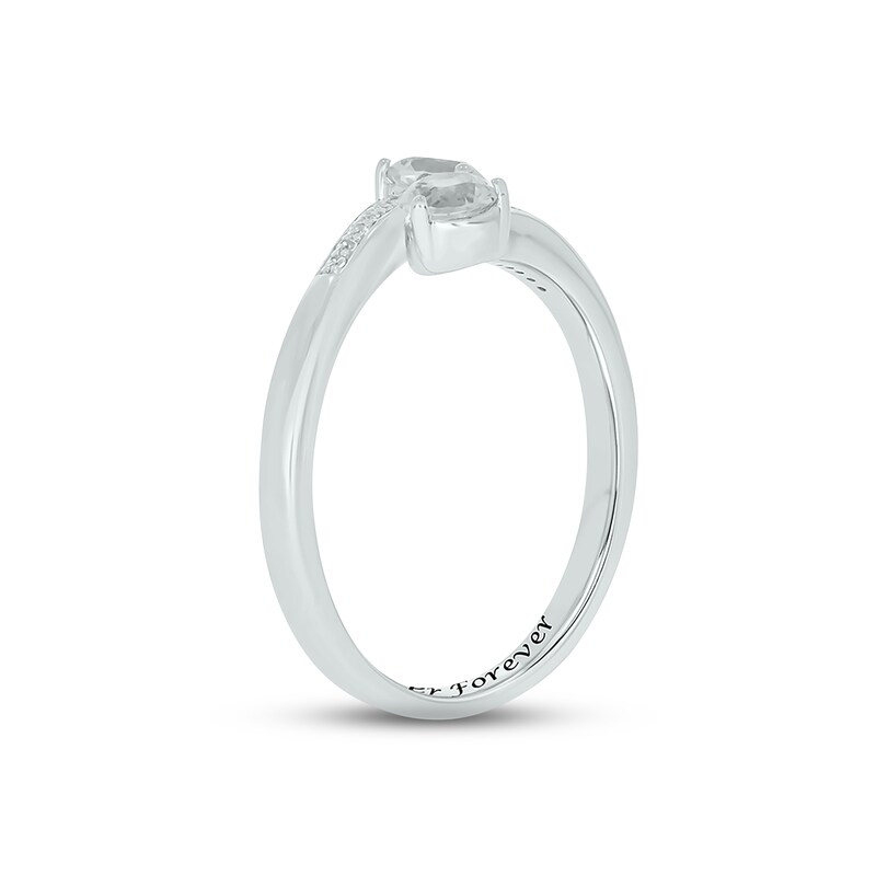 Main Image 2 of White Lab-Created Sapphire Wrap Promise Ring 1/20 ct tw Round-cut Sterling Silver