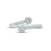 Thumbnail Image 3 of White Lab-Created Sapphire Wrap Promise Ring 1/20 ct tw Round-cut Sterling Silver