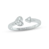 Thumbnail Image 1 of Diamond Heart Triangle Deconstructed Promise Ring 1/10 ct tw Round-cut Sterling Silver