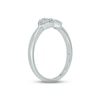 Thumbnail Image 1 of Diamond Heart Triangle Deconstructed Promise Ring 1/10 ct tw Round-cut Sterling Silver