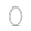 Thumbnail Image 2 of Diamond Heart Triangle Deconstructed Promise Ring 1/10 ct tw Round-cut Sterling Silver