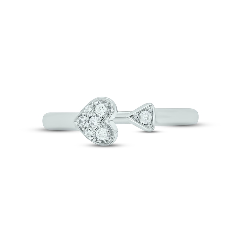 Main Image 3 of Diamond Heart Triangle Deconstructed Promise Ring 1/10 ct tw Round-cut Sterling Silver