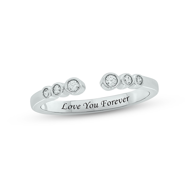 Main Image 1 of Diamond Bezel Deconstructed Promise Ring 1/10 ct tw Round-cut Sterling Silver