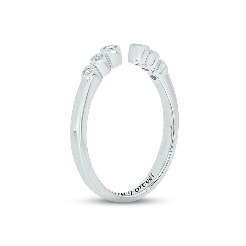 Main Image 2 of Diamond Bezel Deconstructed Promise Ring 1/10 ct tw Round-cut Sterling Silver