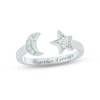 Thumbnail Image 0 of Diamond Moon & Star Deconstructed Promise Ring 1/10 ct tw Round-cut Sterling Silver