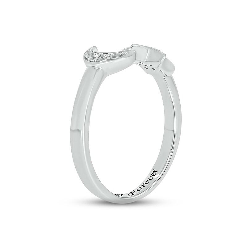 Diamond Moon & Star Deconstructed Promise Ring 1/10 ct tw Round-cut Sterling Silver