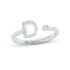 Thumbnail Image 0 of Diamond Initial Deconstructed Promise Ring 1/10 ct tw Sterling Silver