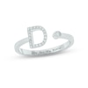 Thumbnail Image 1 of Diamond Initial Deconstructed Promise Ring 1/10 ct tw Sterling Silver