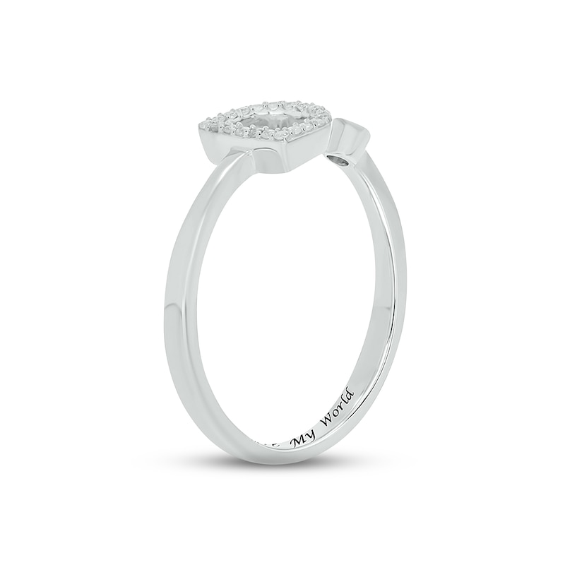 Diamond Initial Deconstructed Promise Ring 1/10 ct tw Sterling Silver