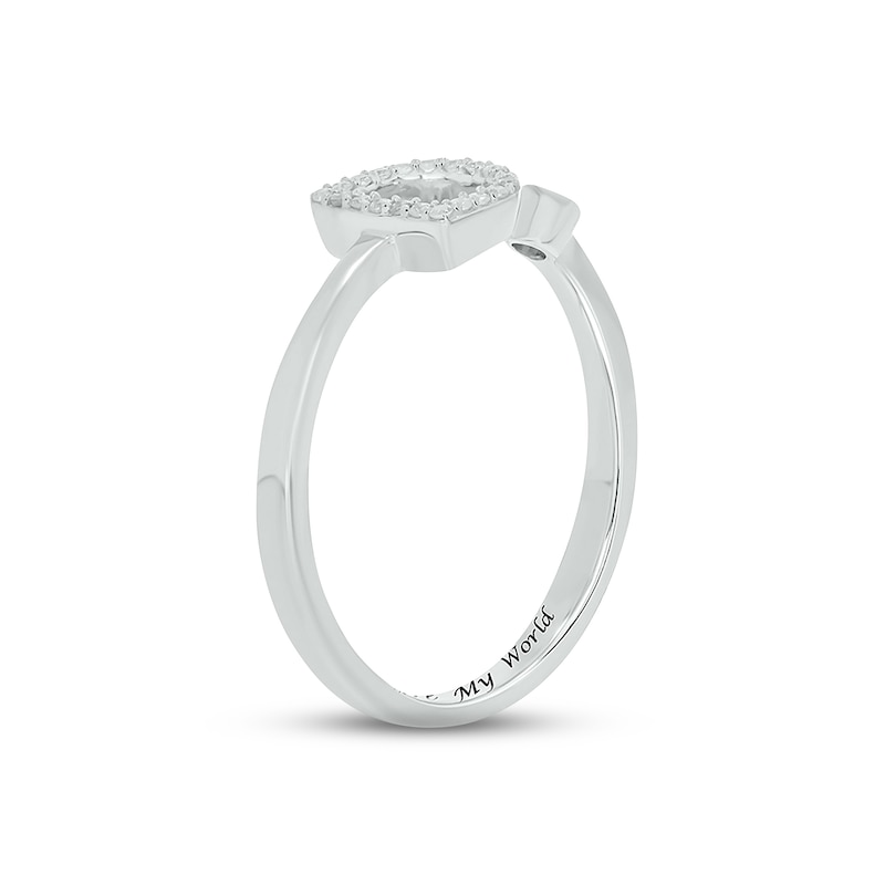 Main Image 2 of Diamond Initial Deconstructed Promise Ring 1/10 ct tw Sterling Silver