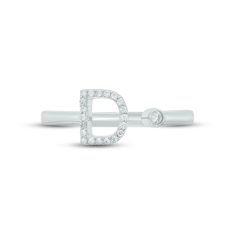 Main Image 3 of Diamond Initial Deconstructed Promise Ring 1/10 ct tw Sterling Silver