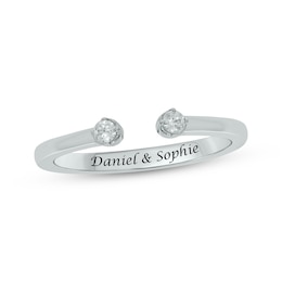Diamond Deconstructed Promise Ring 1/10 ct tw Round-cut Sterling Silver