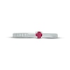 Thumbnail Image 2 of Lab-Created Ruby & Diamond Deconstructed Promise Ring 1/10 ct tw Round-cut Sterling Silver