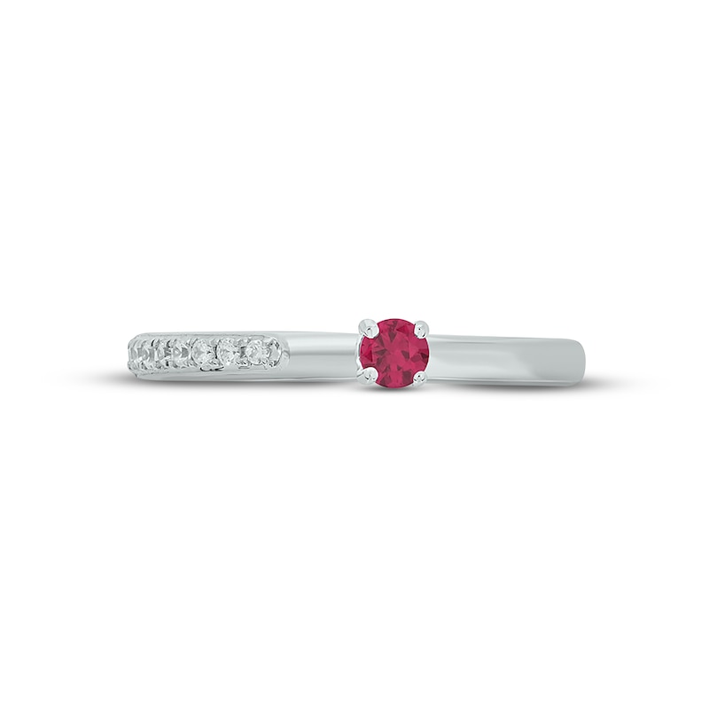 Lab-Created Ruby & Diamond Deconstructed Promise Ring 1/10 ct tw Round-cut Sterling Silver