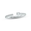 Thumbnail Image 1 of White Lab-Created Sapphire & Diamond Deconstructed Promise Ring 1/10 ct tw Round-cut Sterling Silver