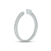 Thumbnail Image 2 of White Lab-Created Sapphire & Diamond Deconstructed Promise Ring 1/10 ct tw Round-cut Sterling Silver