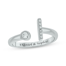 Diamond Deconstructed Promise Ring 1/8 ct tw Round-cut Sterling Silver
