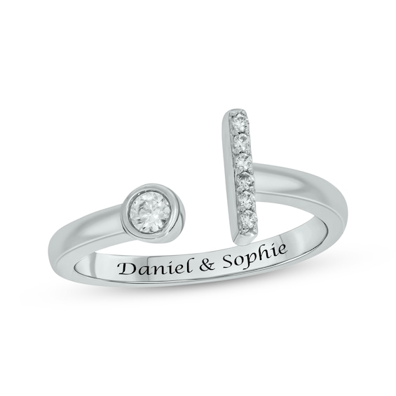 Diamond Deconstructed Promise Ring 1/8 ct tw Round-cut Sterling Silver