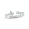Thumbnail Image 1 of Diamond Flower Deconstructed Promise Ring 1/6 ct tw Round-cut Sterling Silver