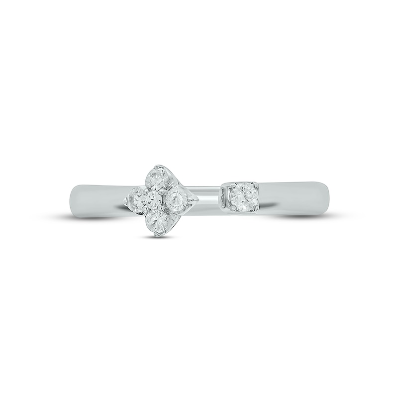 Main Image 3 of Diamond Flower Deconstructed Promise Ring 1/6 ct tw Round-cut Sterling Silver