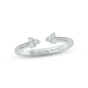 Thumbnail Image 1 of Diamond Flower Deconstructed Promise Ring 1/6 ct tw Round-cut Sterling Silver